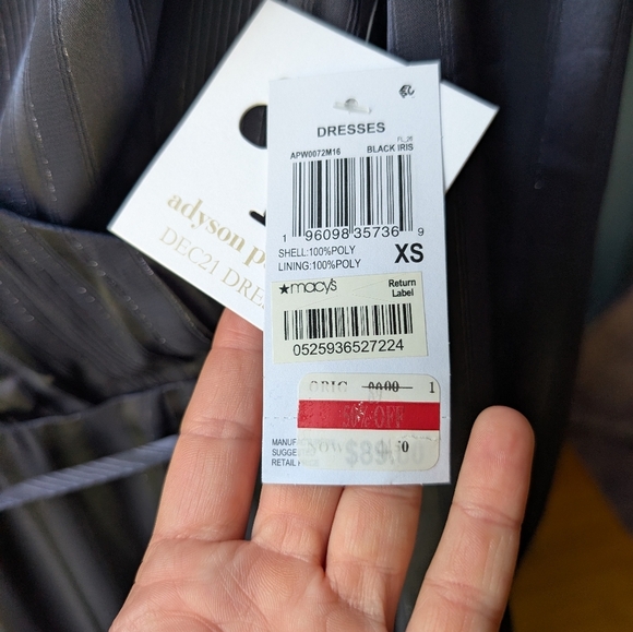 108.NWT Adyson Parker Elegant Blue Striped Dress - Picture 4 of 7